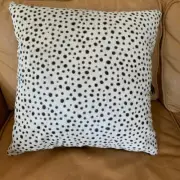 Leather Hide Cushion Cover: white with black spots