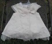 NWT Baby Girls Heirloom Polly Flanders Ivory Floral Dressy Dress 18m Ruffle Bow