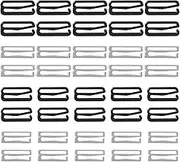 40 Pcs Swimsuit Bra Hooks Bra Strap Hooks Bra Strap Slide Replacement Bra Strap Slider Bra Strap Slide Hook for Swimsuit Tops and Lingerie, 2 Colors, 2 Sizes (Black, Silver, 20 mm, 25 mm), Black,