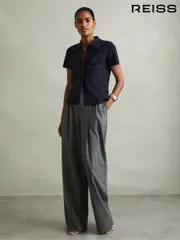 Reiss Navy Mimo Knitted Polo Shirt (AA6561) | $240