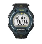 Timex Mens Ironman INDIGLO Quartz Calendar Alarm Black Fabric Watch 43 MM T5K413