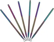 Ipetboom 6pcs Cuticle Pusher Set Metal Nail Polish Scraper Tool for Gel Removal Stainless Steel Nail Art Tools Manicure Peeler for Home Salon Use