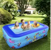 83x57x26 square inflatable swimming pool for children backyard outdoors.