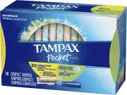 Tampax Pocket Pearl Plastic Tampons, Duopack (Regular/Super Absorbency), Unscent