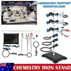 Chemistry Lab Stand Set Laboratory Iron Stand Support Pole Flask Ring Clamps OZ