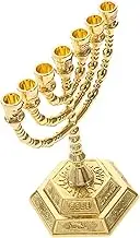 Candle Holder Religious Menorah 7 Holes Metal Temple Stand Unique Decor for Home Party