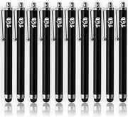 TCD 10 BLACK Premium UNIVERSAL Stylus Captive Stylus Ultra-sensitive for Apple iPad Air/ Apple iPad Pro/ iPad Mini / iPhone 7/ iPhone 8 / iPhone Plus / iPhone X / Samsung Galaxy Smart Phones & More