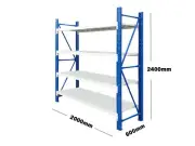 2M*2.4M*0.6M Storage Garage Shelving Warehouse Rack Bench Steel 800KG 2024 - C