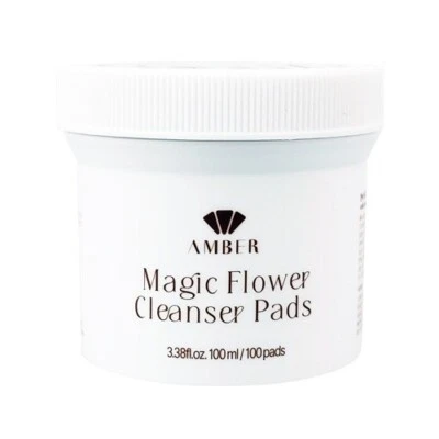 Amber Magic Flower Cleanser Pad[100 Count], for Eyelash Extension, Makeup Remove