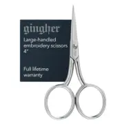 Embroidery Scissors with Large Handle and Leather Sheath - 4" Craft Scissors ...