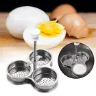 Egg Poacher Pan Stainless Steel Poached Egg Cooker Perfect Maker Spring Handle