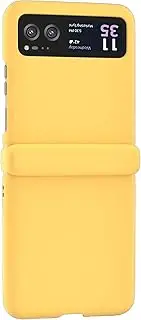 Cell Phone Flip Case Compatible with Motorola Razr 40 Case, Hinge Protection, Shockproof, Anti Scratch Slim Phone Protective Cover, Ultra Thin Hard PC Bumper Compatible with Razr 40 ( Color : Yellow )