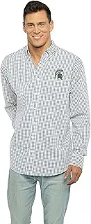 Vantage Apparel Men's Collegiate Easy-Care Long Sleeve Gingham Check Button Down Shirt
