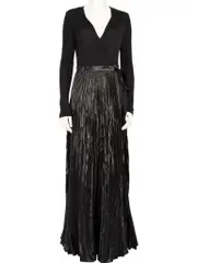 Black Metallic Wrap Dress