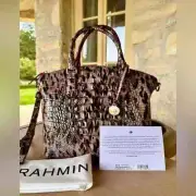 Brahmin leopard Ruby Prowl Duxbury Satchel Crossbody Shoulder Bag Croco NWT