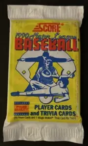 1990 Score Baseball Pack Alejandro Peña Dodgers (Top) Kevin Mitchell Giants Back