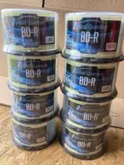 400 Optical Quantum 4x 25GB Blue Blu-ray BD-R Logo Top OQBDR04LT-50 All Sealed!