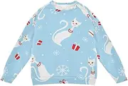 [Caihoyu] Toddler Boy Sweatshirts Round Neck Sweatshirt Big Brother Little Brother Matching Outfits, Animal Winter Blue, X-Small