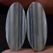 29.70 Cts 100% Natural Pair White MONTANA Agate Cabochon Loose Gemstone TlD-2322