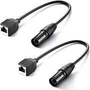 Neewer 5 Pin DMX XLR Male to RJ45 Female Cable, 2 Pack RJ45 to 5 Pin XLR Adapter XLR Connector for TL60/TL90C/TL120C RGB Tube Light Wand ONLY and DMX512 Console Lighting Controller, 1ft/35cm, NC006