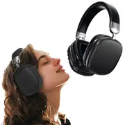 Wireless Bluetooth Headphones with Mic Noise Reduction Over-Ear Design-Black
