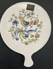 Ceramica Cuore Flowers Bird Ceramic Trivet Cheese Board Italian NWT Country Core