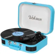 Record Player, Bluetooth Turntable with Built-in Stereo Speakers, 3-Speed Sui...