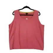 New Talbots Top Women's Size 3X Pink Pima Cotton Scoop Neck Sleeveless Stretchy