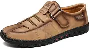 [Asifn] Mens Casual Leather Shoes Fashion Sneakers Lightweight Non-Slip Loafers Outdoor Breathable Hiking Shoes