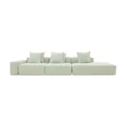 [James Lane] Riley Linen Oatmeal Modular Sofa - 1x Arm, 2x Armless, 1x Right Terminal