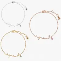 在飛比找momo購物網優惠-【agnes b.】bijoux 草寫logo天然寶石手鍊(