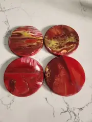 Hand Crafted Resin Coasters - Galaxy Sun (Set of 4) - Stars Night Time Space