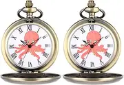 [Gatuida] 2pcs Exquisite Decorative Favor Hollow with Party Necklace Steampunk Hanging Kids Vintage Octopus Halloween Children Filler Watch Portable Chain Pocket Chained Watch: Bag