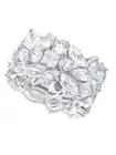 CRISLU CLUSTER ETERNITY RING STERLING SILVER PLATINUM CZ -NEW IN BOX-13.50-7