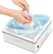 Nail Dust Collector Machine,60W Powerful Nail Vacuum Cleaner Suction Fan Dust Extractor Manicure Tool with Reusable Filter for Nail Extension Gel Removal, Low Noise (White)