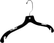 Hangers Plastic Clothing Clothes 100 Black Dress Shirt Chrome Swivel Hook 17"