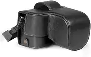 MegaGear Genuine Leather Camera Case for Fujifilm X-S20 (18-55mm) - Stylish and Protective Digital Photography Bag - Black