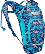CamelBak Mini M.U.L.E. Kids Hydration Backpack for Hiking and Biking - 50oz, Black/Flames