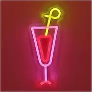 Sign Lamp Cocktails Cup Neon Sign USB Powered Dimmable Light For Shop Club Festival Party Wall Decoration 11.9cm×28.3cm