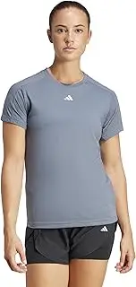 [adidas] NEN26 Women's Short Sleeve T-Shirt Aero Lady Train Essentials Minimalist Logo Crew Neck Short Sleeve T Shirt (JC9534) J/2XL, Onyx/White (JC9534), 3L