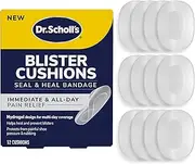 Dr. Scholl’s Blister Cushions Seal & Heal Bandage for Feet, 12 ct - Immediate & All-Day Pain Relief, Blister Prevention Pads, Hydrogel Technology Protects from Painful Shoe Pressure & Rubbing