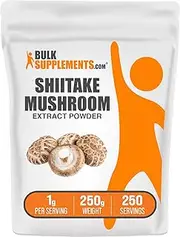 BulkSupplements.com Shiitake Mushroom Extract Powder - Mushroom Powder for Cooking - Mushroom Supplements - Brain Supplement - Dynamic Brain - Shiitake Mushrooms (250 Grams - 8.8 oz)