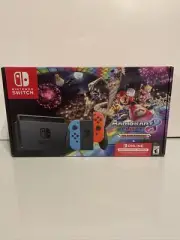 Nintendo Switch with Blue and Red Joy-Con Controllers and Mario Kart 8 Bundle
