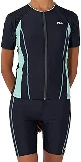 Fila 3132036 Women's GMT Tankini Set, Short Sleeve, Full Zip Tankini Top and Bottom Set, GMT, 15