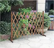 Garden Fence Extension Portable Fence Garden Fence, Freestanding Wooden Grille Garden Screen Plant Pet Dog Safety Fence (Size : H65xl180cm)