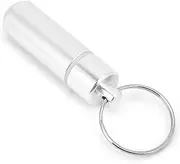 Keychain Holder Waterproof Mini Box Aluminum Alloy Portable Container with Keyring for Outdoors Travel, Small Size, Suitable for Carrying Around