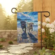 Black and Yellow Labrador Retriever Dogs Beach Summer Yard Flag, Dog House Decor