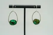 NEW Hammered Sterling Silver Turquoise Dangle Earrings 3.8cm