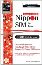 [Nippon SIM for Japan] 180 days 10GB Docomo network data communication only