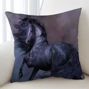 Mythos the Handsome Black Horse Cushion Cover